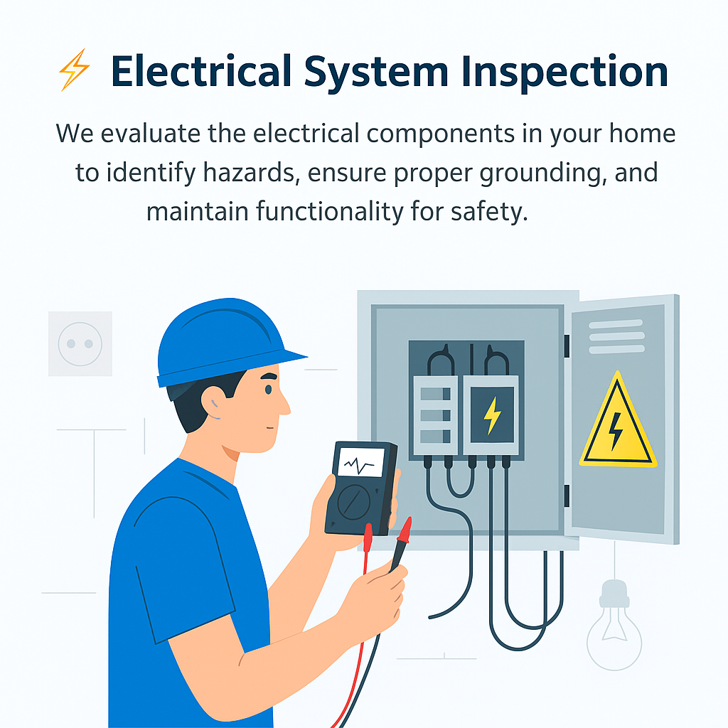 Inspector checking electrical panel in Minnesota home