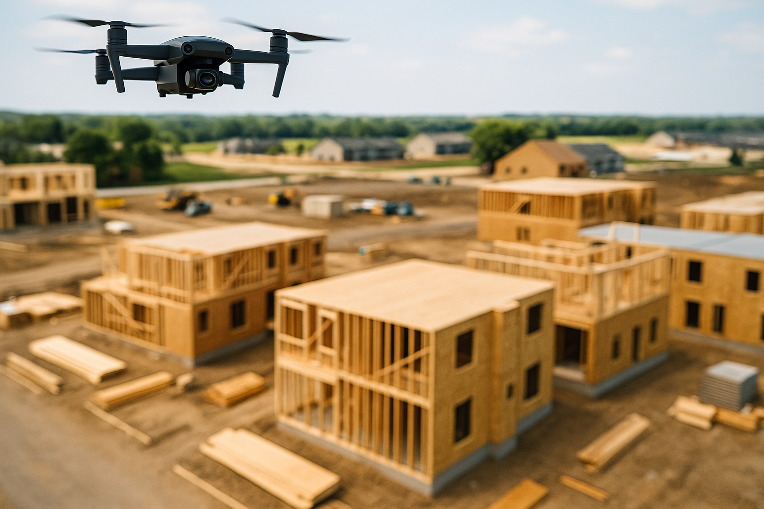 Drone inspecting a Minnesota home